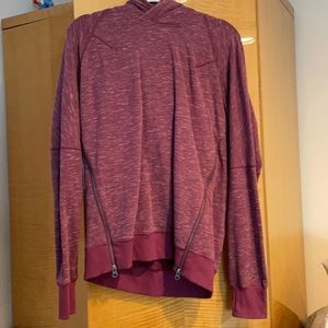 Lululemon sweatshirt w/ side zippers  sz 6 burgand